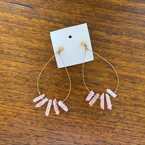 Free people quartz crystal hoop earrings